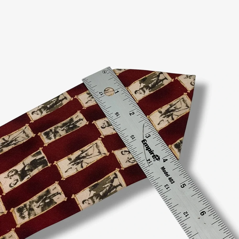 Tommy Bahama Silk‎ Necktie Mens Burgundy Golfers Checkered Designer 58